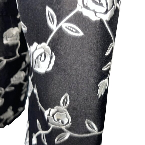 Corso De Roma Exclusivo Vintage Womens Jacket Size XL Black Floral Silk Satin - Picture 14 of 16